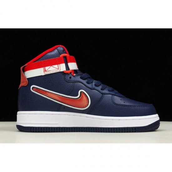 Nike Air Force 1 High Lacivert / Kırmızı Kaykay Ayakkabı Türkiye - DB8XGK1A